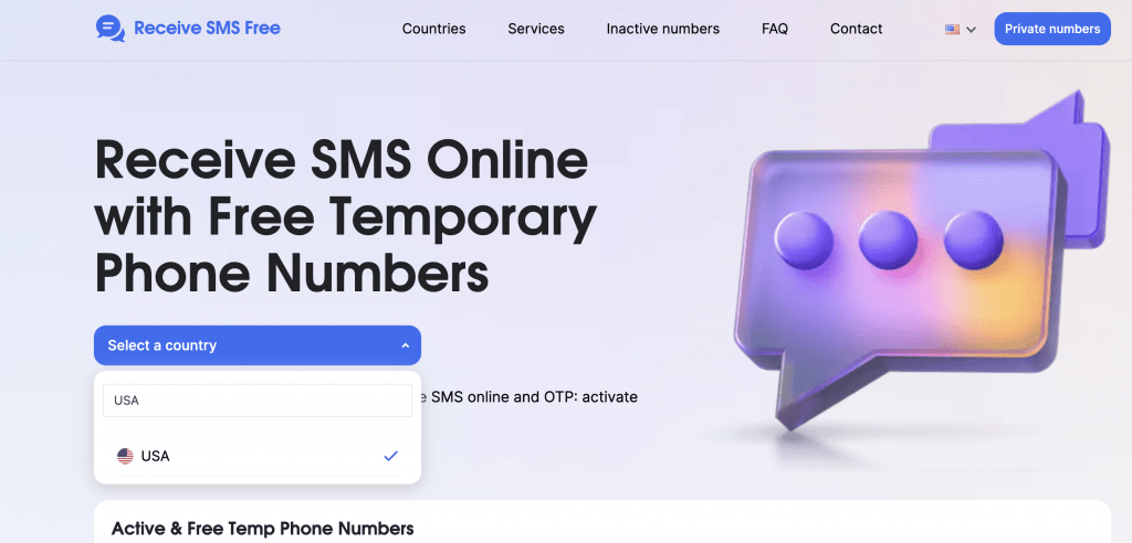 Free USA +1 Temporary Phone Number | Receive SMS